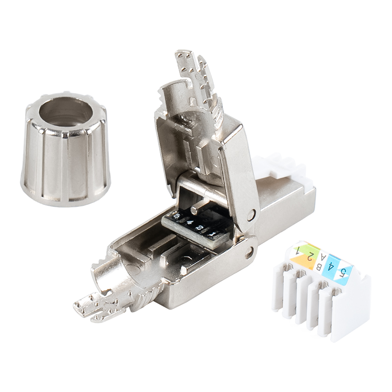 Conector RJ45 sem ferramentas blindado Cat6A RJ-G40S-1-C6A Conector RJ45 sem ferramentas blindado Cat6A RJ-G40S-1-C6A