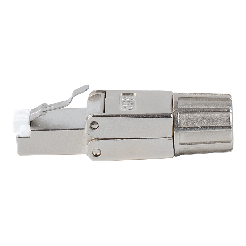 Conector RJ45 sem fivela de metal protegido Cat8 RJ-G40S-2-C8 Conector RJ45 sem fivela de metal protegido Cat8 RJ-G40S-2-C8
