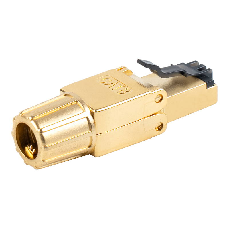 Conector RJ45 sem fivela de metal protegido Cat8 RJ-G40S-2-C8 Conector RJ45 sem fivela de metal protegido Cat8 RJ-G40S-2-C8
