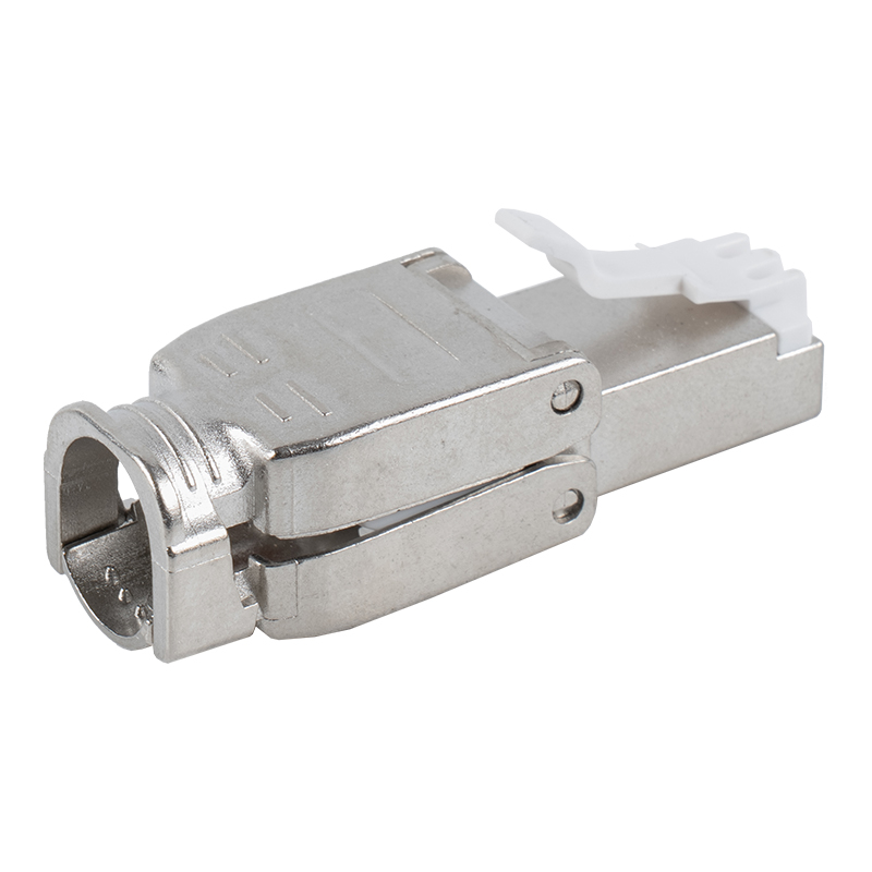 Conector RJ45 sem ferramentas tipo push-down blindado Cat6A RJ-602S-1-C6A