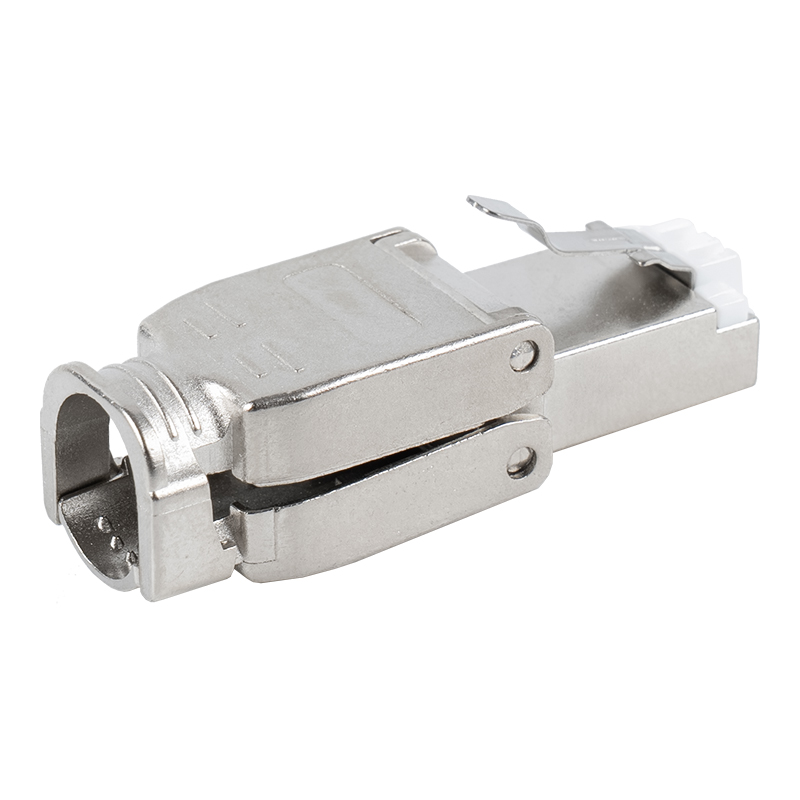 Cat6A protegeu o conector Toolless RJ45 da curvatura do metal RJ-602S-2-C6A Cat6A protegeu o conector Toolless RJ45 da curvatura do metal RJ-602S-2-C6A