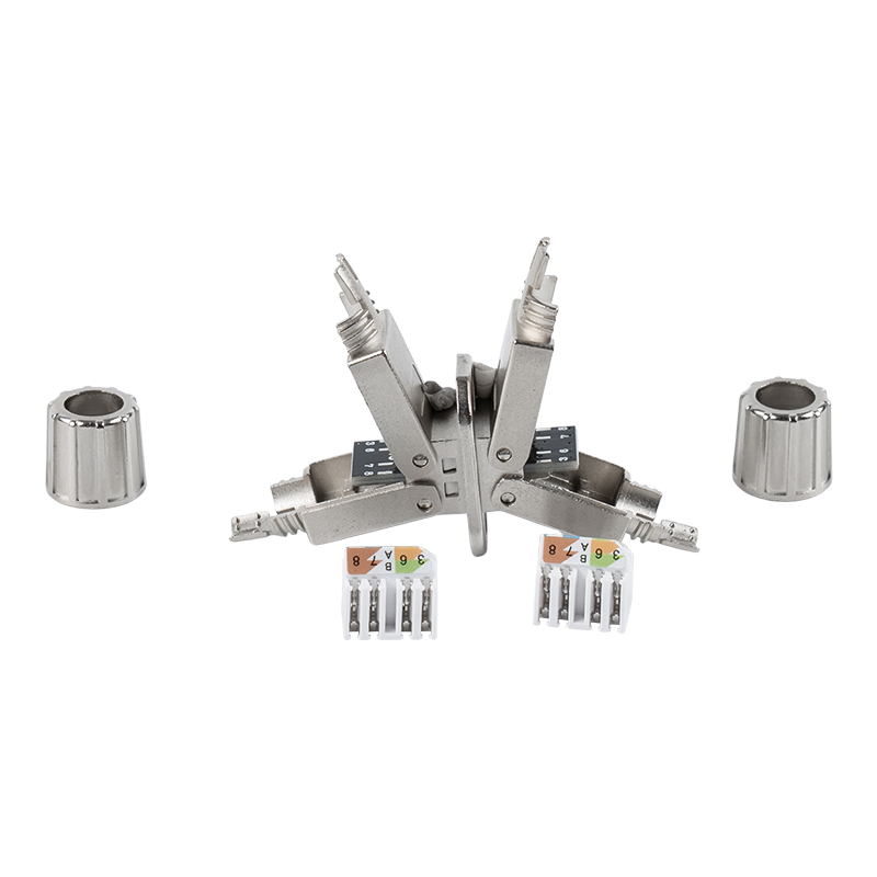 Conector sem ferramentas blindado Cat6A (com base de montagem) RJ-603S-2-C6A Conector sem ferramentas blindado Cat6A (com base de montagem) RJ-603S-2-C6A