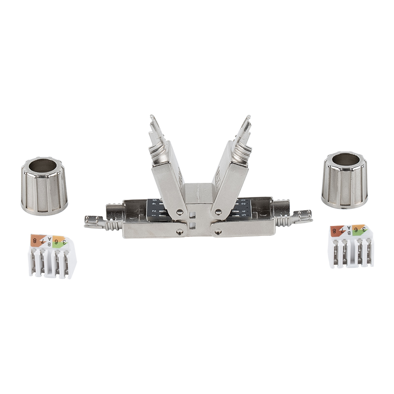 Conector sem ferramentas blindado Cat6A (com base de montagem) RJ-603S-2-C6A Conector sem ferramentas blindado Cat6A (com base de montagem) RJ-603S-2-C6A