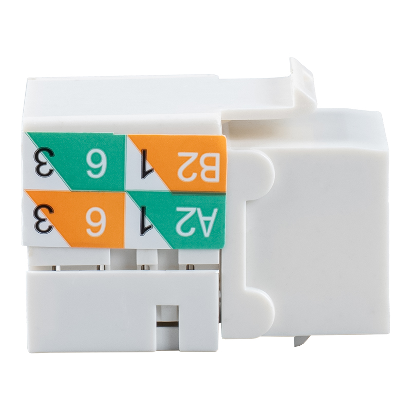 Conector Keystone de 90° não blindado Cat6 (fiação de dupla finalidade) SM-2081D8C6 Conector Keystone de 90° não blindado Cat6 (fiação de dupla finalidade) SM-2081D8C6