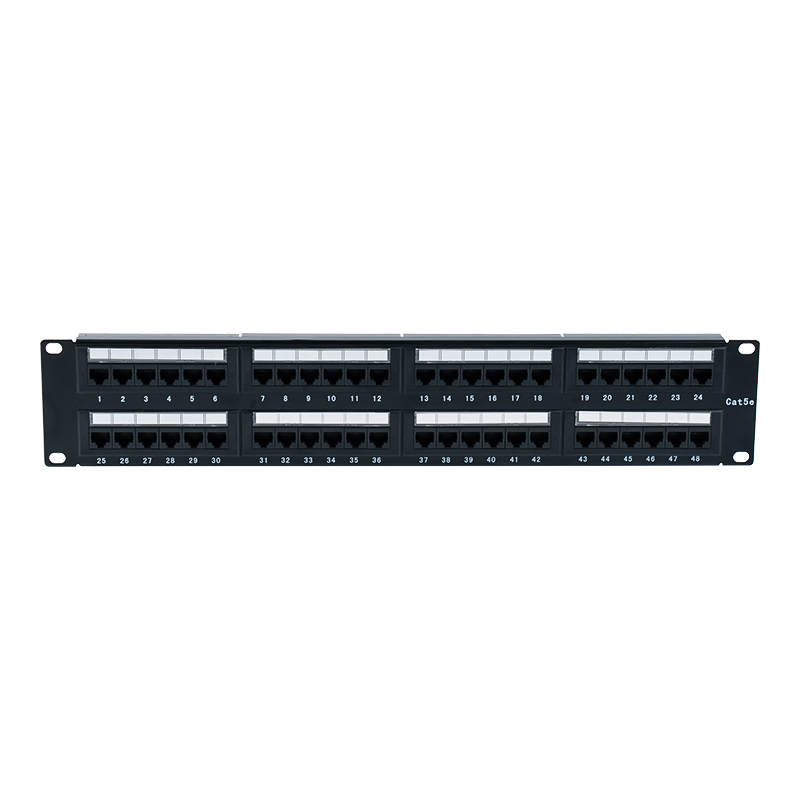 Patch Panel Cat5e de 19 polegadas 2U não blindado de 48 portas (IDC de dupla finalidade; com inserção de papelão plástico) SP-3204D48-C5E Patch Panel Cat5e de 19 polegadas 2U não blindado de 48 portas (IDC de dupla finalidade; com inserção de papelão plástico) SP-3204D48-C5E