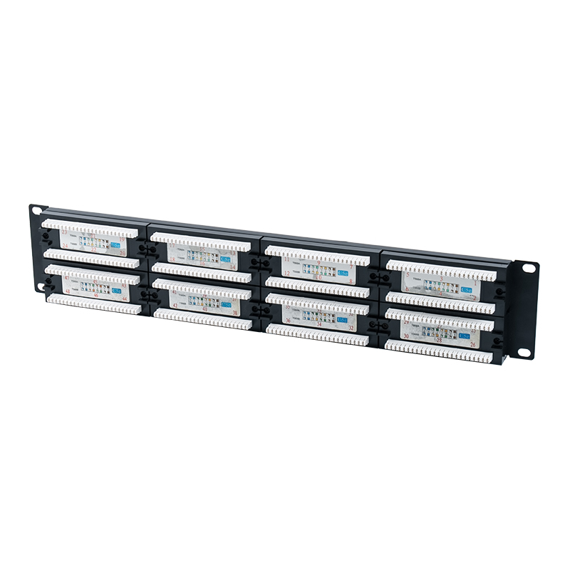 Patch Panel Cat5e de 19 polegadas 2U não blindado de 48 portas (IDC de dupla finalidade; com inserção de papelão plástico) SP-3204D48-C5E Patch Panel Cat5e de 19 polegadas 2U não blindado de 48 portas (IDC de dupla finalidade; com inserção de papelão plástico) SP-3204D48-C5E