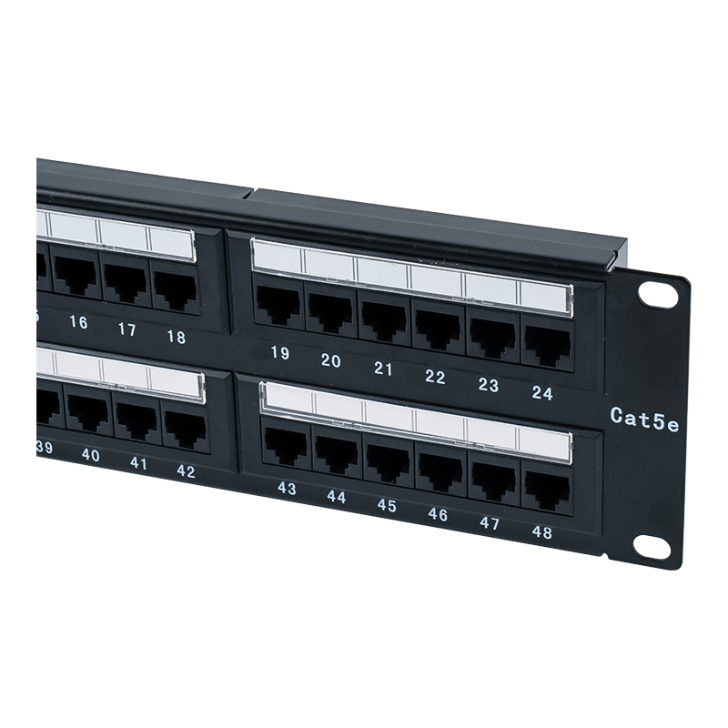 Patch Panel Cat5e de 19 polegadas 2U não blindado de 48 portas (IDC de dupla finalidade; com inserção de papelão plástico) SP-3204D48-C5E Patch Panel Cat5e de 19 polegadas 2U não blindado de 48 portas (IDC de dupla finalidade; com inserção de papelão plástico) SP-3204D48-C5E