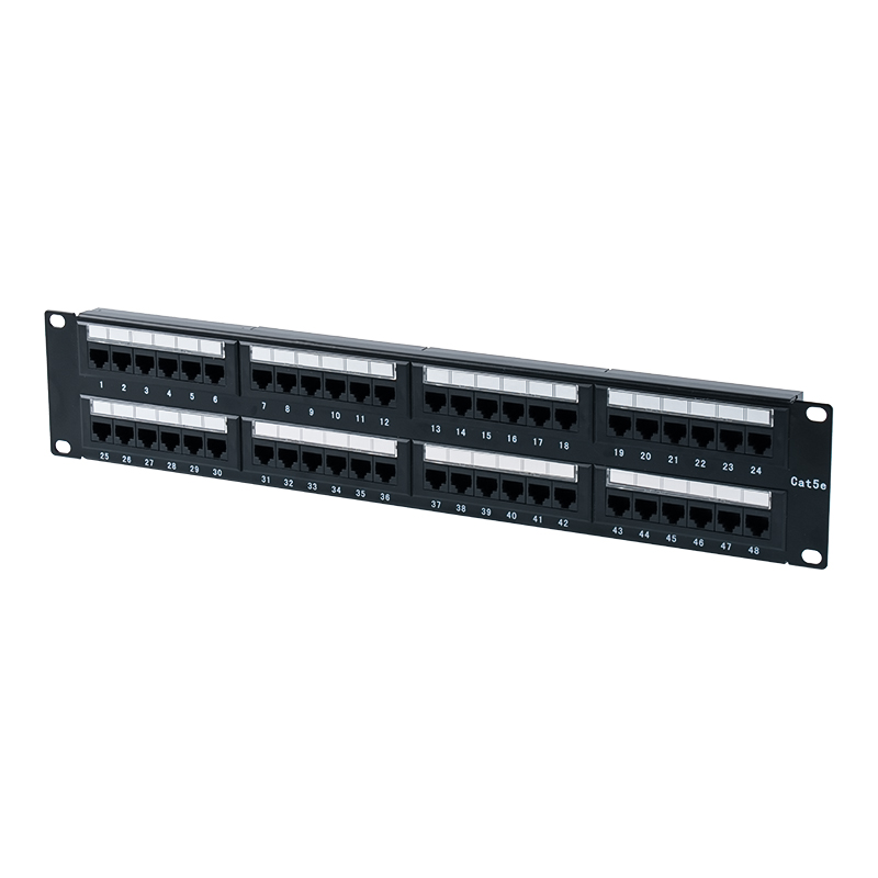 Patch Panel Cat5e de 19 polegadas 2U não blindado de 48 portas (IDC de dupla finalidade; com inserção de papelão plástico) SP-3204D48-C5E