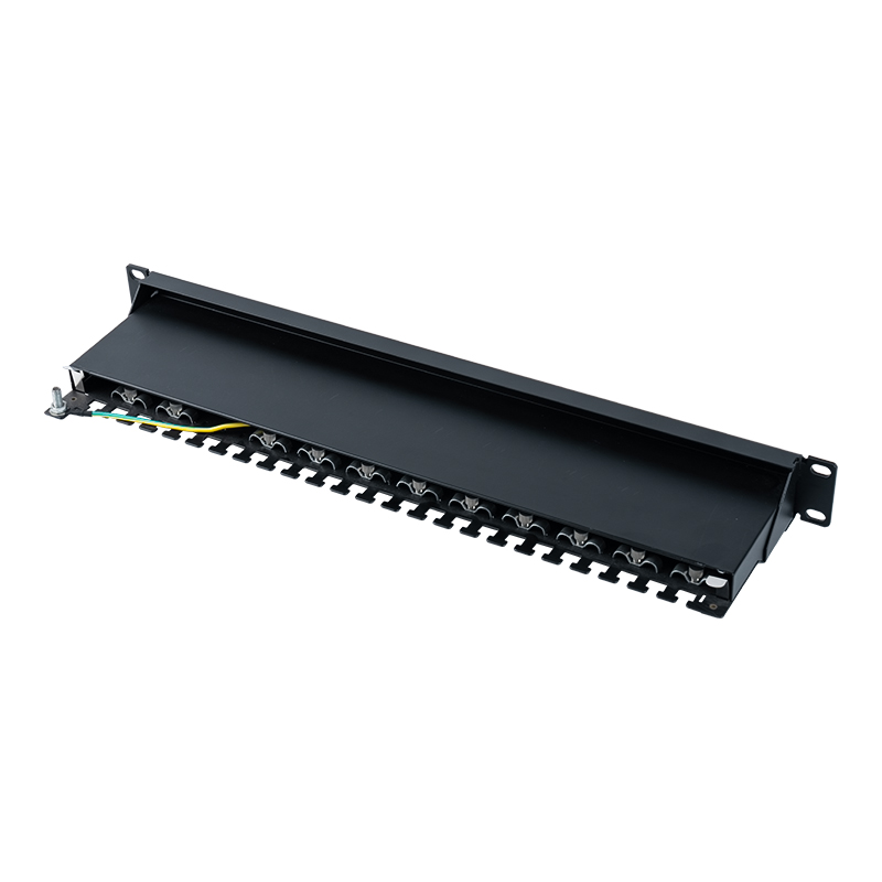 Patch panel blindado de 24 portas, categoria 6, 19 polegadas, 1U SP-3217SK24-C6A Patch panel blindado de 24 portas, categoria 6, 19 polegadas, 1U SP-3217SK24-C6A