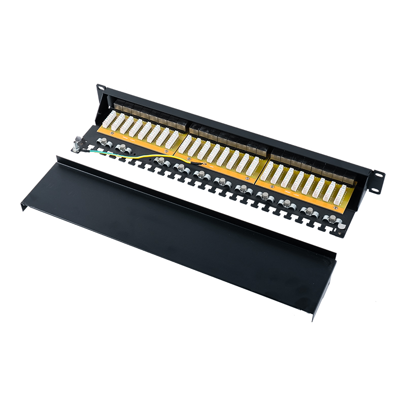 Patch panel blindado de 24 portas, categoria 6, 19 polegadas, 1U SP-3217SK24-C6A Patch panel blindado de 24 portas, categoria 6, 19 polegadas, 1U SP-3217SK24-C6A