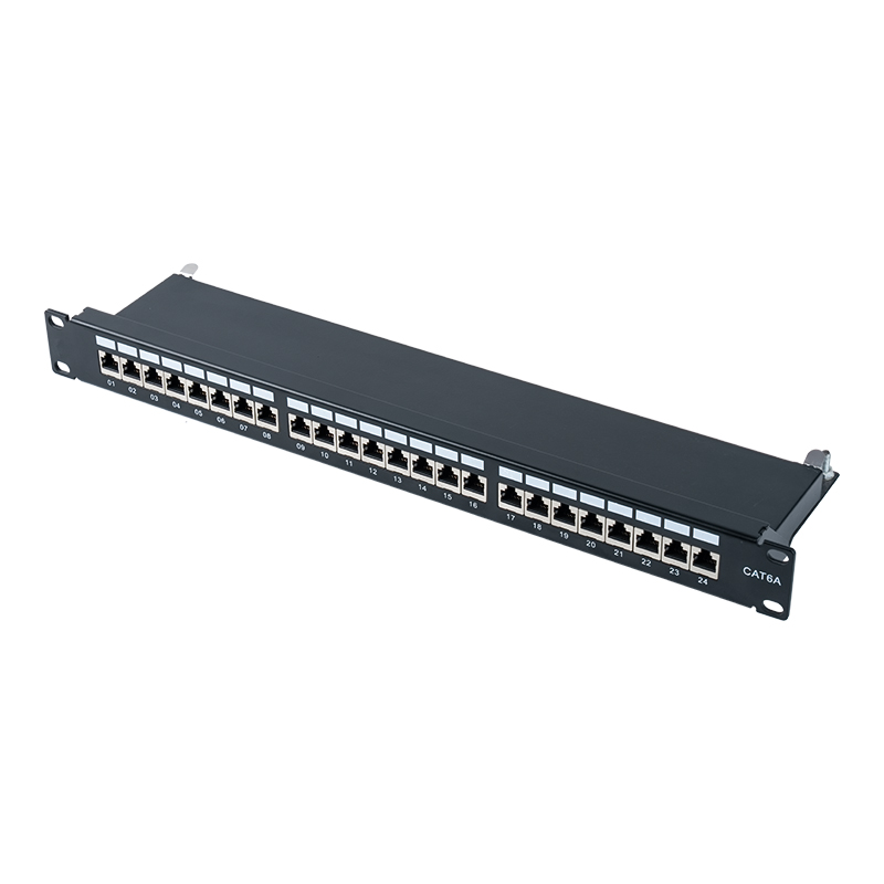 Patch panel blindado de 24 portas, categoria 6, 19 polegadas, 1U SP-3217SK24-C6A