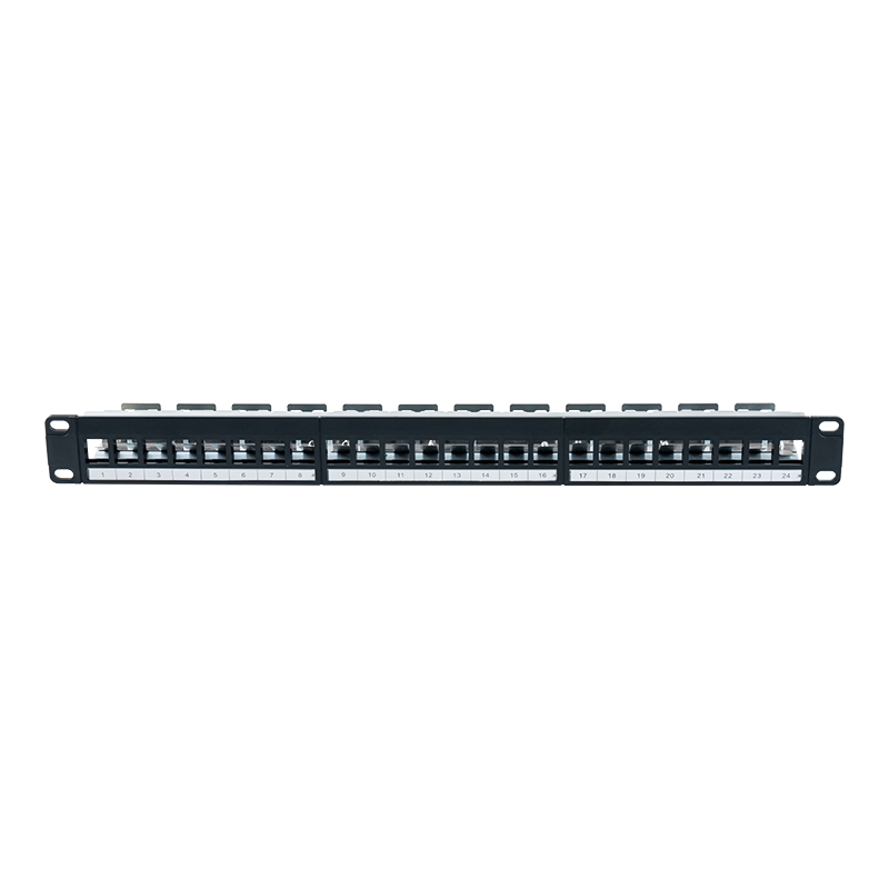 Rack vazio blindado de 24 portas 1U de 19 polegadas (com placa digital) SP-3245S-24P Rack vazio blindado de 24 portas 1U de 19 polegadas (com placa digital) SP-3245S-24P
