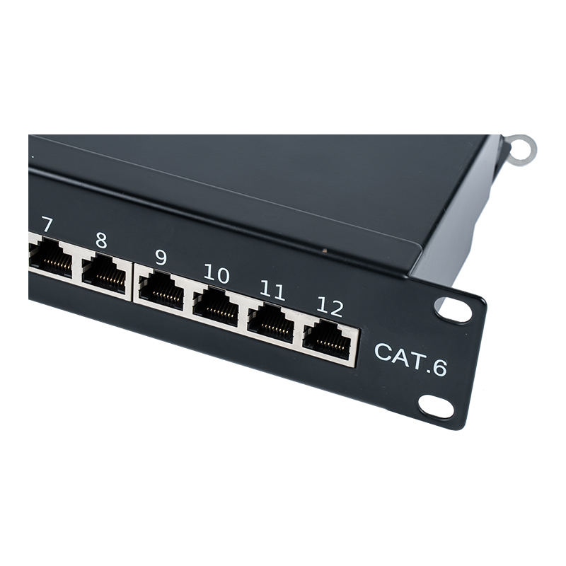 Patch panel blindado de 12 portas, categoria 6, 10 polegadas, 1U SP-3250SK12-C6 Patch panel blindado de 12 portas, categoria 6, 10 polegadas, 1U SP-3250SK12-C6