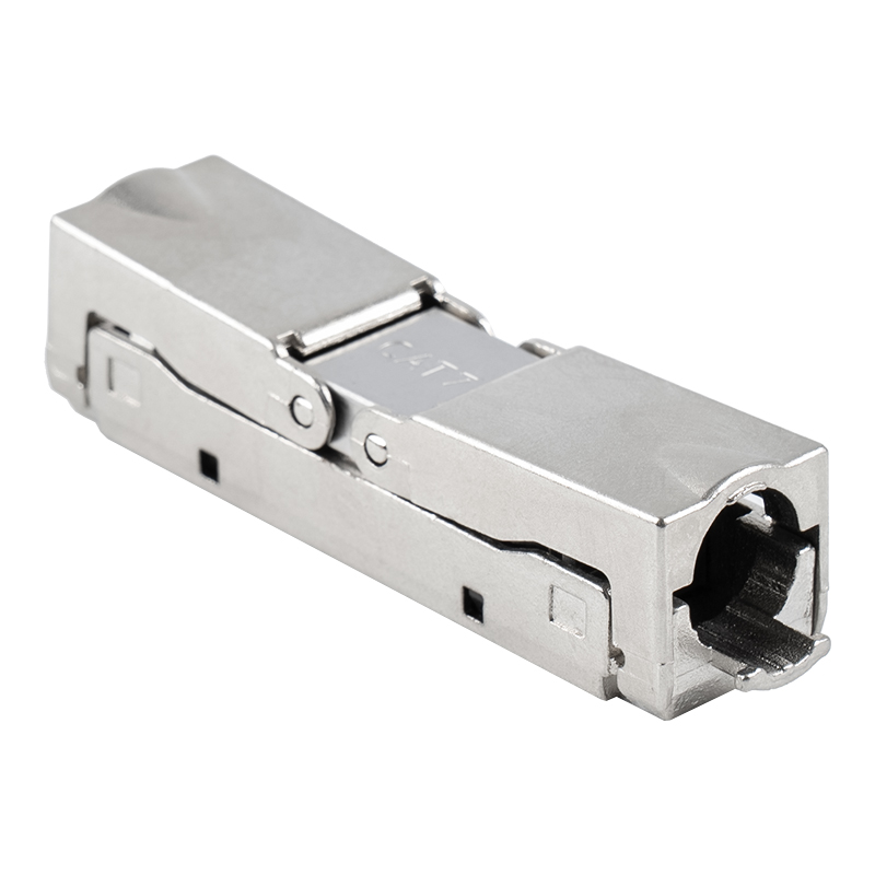 Conector sem ferramentas tipo push-down blindado Cat6A (abertura única) RJ-604S-1-C6A Conector sem ferramentas tipo push-down blindado Cat6A (abertura única) RJ-604S-1-C6A