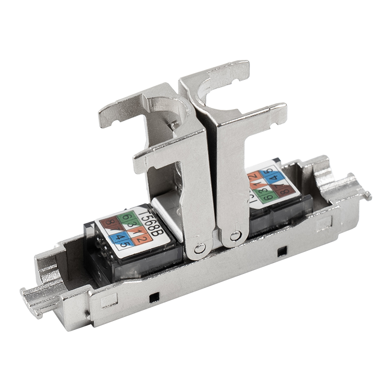 Conector sem ferramentas tipo push-down blindado Cat6A (abertura única) RJ-604S-1-C6A Conector sem ferramentas tipo push-down blindado Cat6A (abertura única) RJ-604S-1-C6A