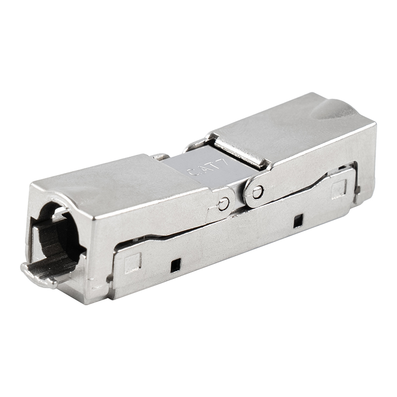 Conector sem ferramentas tipo push-down blindado Cat6A (abertura única) RJ-604S-1-C6A