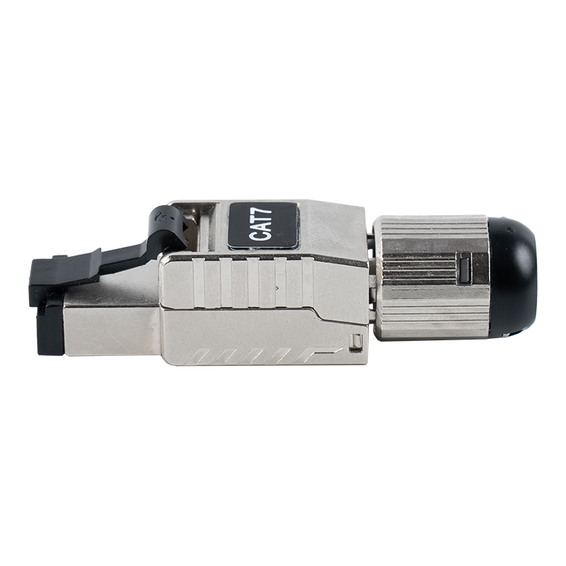 Conector RJ45 sem ferramentas blindado Cat7 (com clipe de mola de plástico preto) RJ-G60S-1-C7 Conector RJ45 sem ferramentas blindado Cat7 (com clipe de mola de plástico preto) RJ-G60S-1-C7