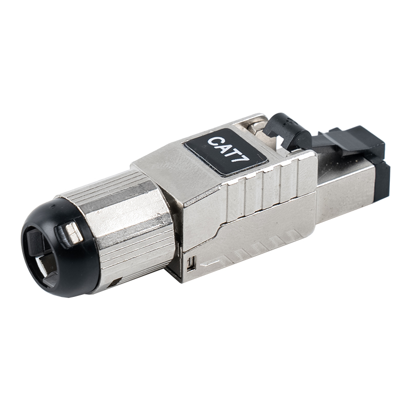 Conector RJ45 sem ferramentas blindado Cat7 (com clipe de mola de plástico preto) RJ-G60S-1-C7