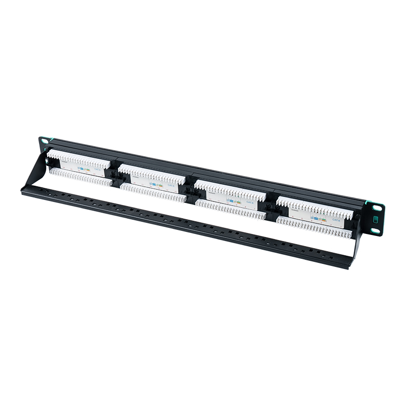 Rack não blindado 1U de 24 portas de 19 polegadas (com cartolina plástica substituível) SP-3406-24P Rack não blindado 1U de 24 portas de 19 polegadas (com cartolina plástica substituível) SP-3406-24P